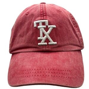 Adams Barefoot TX Embroidered Adjustable Dad Hat Cap Red Cotton